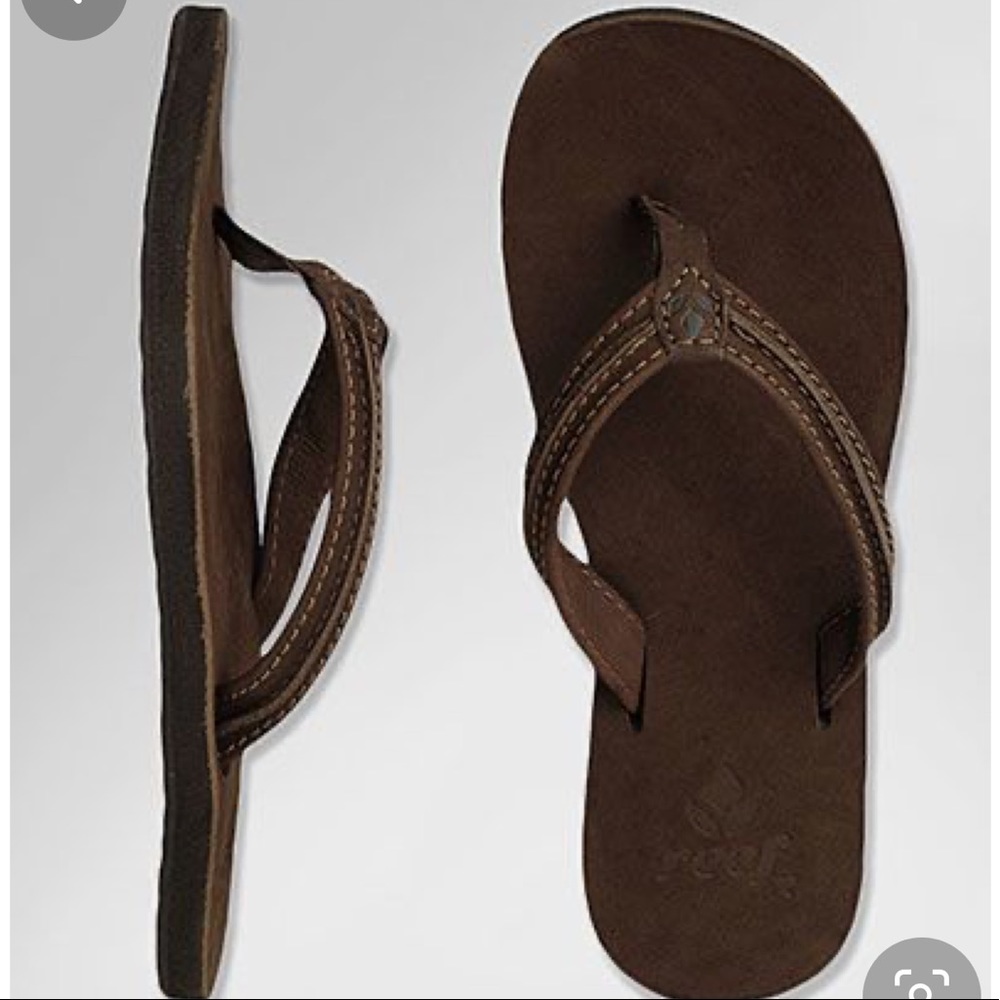 Reef Brown Leather Flip Flops